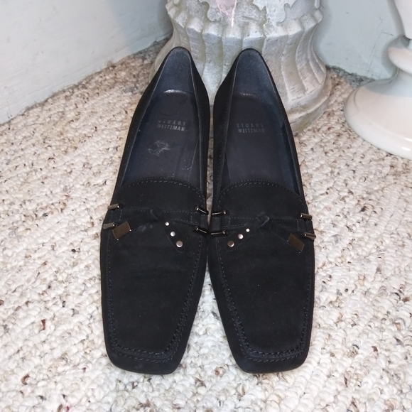 Vintage 90's/Y2k Stuart Weitzman Black Suede Pumps - Picture 2 of 11